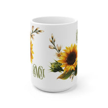 Sunflower monogram Coffee Mug, Personalized Sunflower Mug, custom coffee cup with monogram, ceramic mug, 2 different sizes, sunflower gift