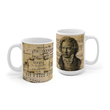Beethoven Mug, Classical Music coffee cup, Ludwig van Beethoven, gift for musician, german composer, music teacher gift, pianist ceramic mug