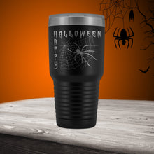 Happy Halloween Travel Mug - 30oz Tumbler - spider web coffee mug - stainless steel laser etched - Unique Halloween gift-Polar Camel Tumbler