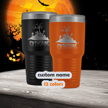 Halloween Tumbler - 30oz custom name graveyard Travel Mug - cemetery coffee mug personalized with name - scary spooky Laser Etched Tumbler