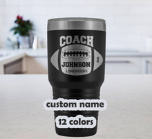 Football Coach Tumbler - Personalized  30oz Insulated Travel Mug - customized Football Coach gift - Gift football coaches - custom name mug