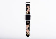 Roses iPhone case & Apple Watch Band Set, monogrammed phone case and watch band, golden peach custom iPhone case, faux leather, personalized
