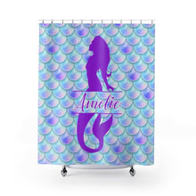 Custom Mermaid Shower Curtain Set, Bath Mat, Bath Towel, Personalized Bathroom Decor Bathroom Makeover Girly Purple Aqua Mermaid Bathroom