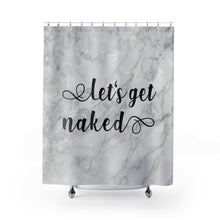 Let's get naked Shower Curtain Bath Mat Bath Towel, Marble Design Bathroom Decor Set, Funny Bathroom Makeover, cute housewarming gift idea