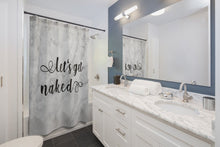 Let's get naked Shower Curtain Bath Mat Bath Towel, Marble Design Bathroom Decor Set, Funny Bathroom Makeover, cute housewarming gift idea