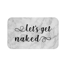 Let's get naked Shower Curtain Bath Mat Bath Towel, Marble Design Bathroom Decor Set, Funny Bathroom Makeover, cute housewarming gift idea