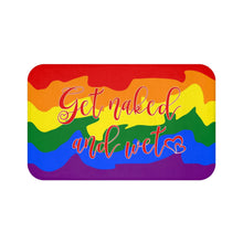 LGBT Pride Get Naked and Wet Shower Curtain Bath Mat Bath Towel, Gay Pride Bathroom Decor Sexy Rainbow Bathroom Design, sassy bathroom idea