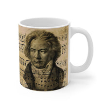 Beethoven Mug, Classical Music coffee cup, Ludwig van Beethoven, gift for musician, german composer, music teacher gift, pianist ceramic mug