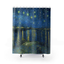 van Gogh Starry Night Over The Rhone Shower Curtain, Bath Towel, van Gogh Bath Mat, Art Bathroom Decor, art teacher shower curtain, stars