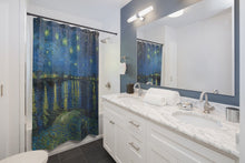 van Gogh Starry Night Over The Rhone Shower Curtain, Bath Towel, van Gogh Bath Mat, Art Bathroom Decor, art teacher shower curtain, stars