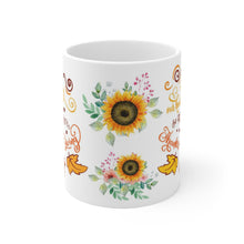 Thanksgiving Sunflower Mug, Give Thanks Coffee Cup, Fall Mug, 11 or 15oz white ceramic mug, holiday kitchen decor mug, inspirational mug