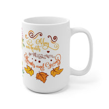Thanksgiving Sunflower Mug, Give Thanks Coffee Cup, Fall Mug, 11 or 15oz white ceramic mug, holiday kitchen decor mug, inspirational mug
