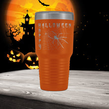 Happy Halloween Travel Mug - 30oz Tumbler - spider web coffee mug - stainless steel laser etched - Unique Halloween gift-Polar Camel Tumbler
