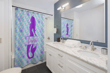 Custom Mermaid Shower Curtain Set, Bath Mat, Bath Towel, Personalized Bathroom Decor Bathroom Makeover Girly Purple Aqua Mermaid Bathroom