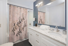 Get Naked and Wet - Funny Shower Curtain Bath Mat Bath Towel, Marble Design Bathroom Decor Set Sexy Bathroom Decor, sassy bathroom idea