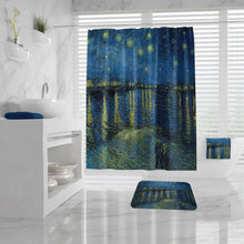 van Gogh Starry Night Over The Rhone Shower Curtain, Bath Towel, van Gogh Bath Mat, Art Bathroom Decor, art teacher shower curtain, stars