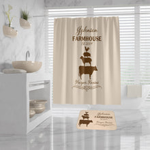 Farmhouse Custom Shower Curtain and Bath Mat, farm animals, personalized farmhouse decor, country guest bathroom decor personalized bath mat