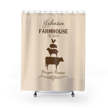 Farmhouse Custom Shower Curtain and Bath Mat, farm animals, personalized farmhouse decor, country guest bathroom decor personalized bath mat
