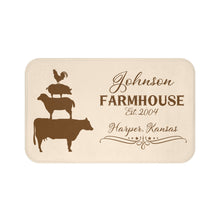 Farmhouse Custom Shower Curtain and Bath Mat, farm animals, personalized farmhouse decor, country guest bathroom decor personalized bath mat