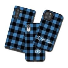 Buffalo Plaid blue black phone case