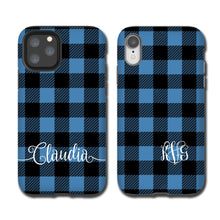 Buffalo Plaid blue black phone case