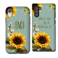 Sunflowers custom iPhone 11 Case, Sun Flower monogram iPhone XR, Galaxy Note 10 Plus, iPhone 8 Plus, Galaxy S10, Galaxy Note 9, iPhone 7