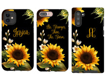 Sunflowers monogrammed iPhone XS Case, Sun Flower iPhone XR case, iPhone 11 Pro Max Case, iPhone 8 Plus Case, Galaxy S10 case, Galaxy Note 9