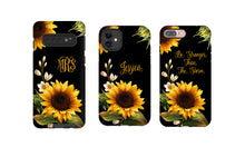 Sunflowers monogrammed iPhone XS Case, Sun Flower iPhone XR case, iPhone 11 Pro Max Case, iPhone 8 Plus Case, Galaxy S10 case, Galaxy Note 9