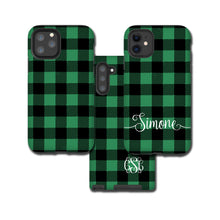 Buffalo Plaid Galaxy Note 10 Plus case sea green, personalized iPhone 11 Pro Max, Tartan Samsung Galaxy S8, iPhone XR, Galaxy S10, iPhone 8