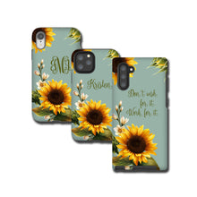 Sunflowers custom iPhone 11 Case, Sun Flower monogram iPhone XR, Galaxy Note 10 Plus, iPhone 8 Plus, Galaxy S10, Galaxy Note 9, iPhone 7