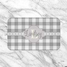 Plaid Bath Mat and Shower Curtain, Farmhouse Buffalo Plaid Bathroom, monogrammed lumberjack bath mat, Farmhouse Shower Curtain, many colors