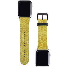 Snakeskin Apple watch band 38mm women, Snakeskin Print Yellow, 38mm 40mm 42mm 44,mm, faux leather Apple watch strap, fits series 1 2 3 and 4