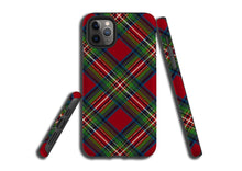 Red Green Plaid Tartan iPhone 11 case, iPhone XR, Galaxy Note 10, iPhone 8 Plus, iPhone XS, Galaxy S8, iPhone 7, Galaxy S9 Plus, Galaxy S10