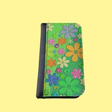 Flowers Hippie style Flower Power green seventies Galaxy S4 iphone 6s Galaxy S5 wallet case Samsung Galaxy S6 Edge cover iPhone 6s plus case