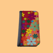 Hippie style Flower Power red iPhone 4s wallet case iPhone 6 Plus iPhone 6s plus Samsung Galaxy Note phonewallet Galaxy S6 edge Galaxy S5