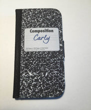 Composition Book, personalized with name, phone wallet Samsung Galaxy S4 Galaxy Note 3 iPhone 5c iPhone 6s Plus  SG S6 Edge gift for teacher