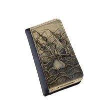 iPhone 5c wallet case Kraken vintage octopus Giant Kraken nautical Galaxy S5 case Galaxy S4 Samsung Galaxy Note 3 iPhone 6 Plus gift for men