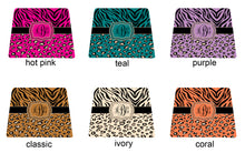 Zebra leopard print mouse pad ivory cream mousepad mouse mat personalized with monogram