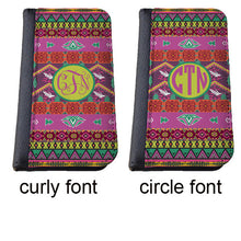 Aztec ihone 7 case with monogram-colorful hot pink neon colors phone wallet case Samsung Galaxy S6 caes iPhone 5 wallet case iPhone 6s case