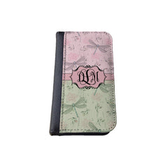 Dragonfly iPhone 6s case with monogram -Roses pink green Galaxy S4 wallet case Samsung Galaxy S6 Galaxy S6 Edge iPhone 5C iPhone 4 iPhone se