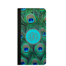 Peacock feathers monogrammed iPhone 6s wallet case Galaxy S7 Edge case Samsung Note 4 iPhone 6s plus iPhone 5s wallet Samsung Galaxy S6 Edge