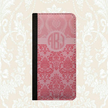 Damask Pattern rose pink monogram Samsung Galaxy S5 case iPhone 6 Plus Galaxy Note 4 wallet Samsung Note iPhone 5c wallet Samsung Galaxy S5