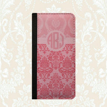 Damask Pattern rose pink monogram Samsung Galaxy S5 case iPhone 6 Plus Galaxy Note 4 wallet Samsung Note iPhone 5c wallet Samsung Galaxy S6