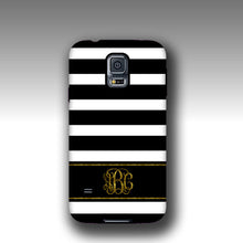 iPhone 11 Pro max case Black white stripes golden glitter monogram iPhone 6s case personalized Galaxy Note 9 case iPhone 6 plus iPhone 8