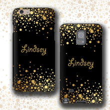 Black gold Personalized iPhone XS case Samsung Galaxy Note 9 iPhone 8 iPhone 11 Pro Max Galaxy S7 Edge iPhone SE Galaxy S10 Plus custom name