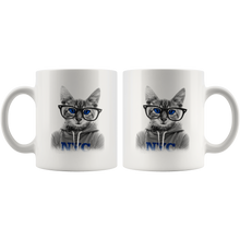 Cool cat with glasses 11oz mug