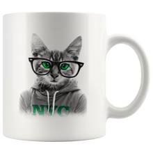 Cool cat with glasses 11oz mug