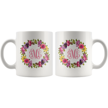 Monogram Mug floral wreath 11oz